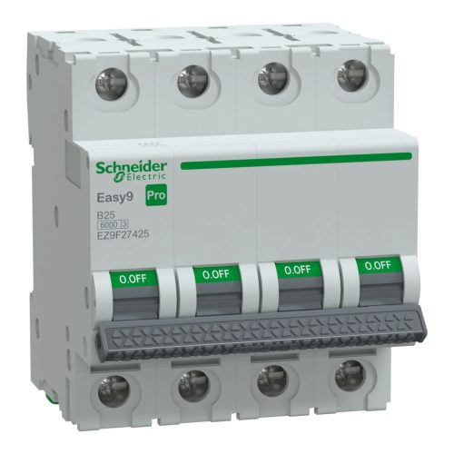 Schneider Electric EASY9 PRO EZ9F27425 Kismegszakító 4P, 25A, B karakterisztika, 6 kA