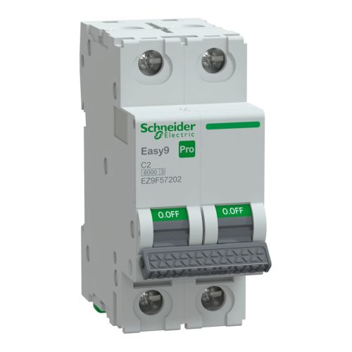 Schneider Electric EASY9 PRO EZ9F57202 Kismegszakító 2P, 2A, C karakterisztika, 6 kA