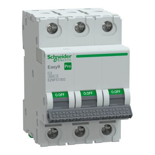 Schneider Electric EASY9 PRO EZ9F57302 Kismegszakító 3P, 2A, C karakterisztika, 6 kA