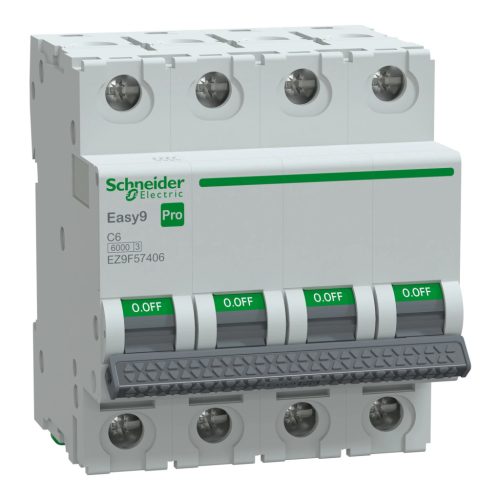Schneider Electric EASY9 PRO EZ9F57406 Kismegszakító 4P, 6A, C karakterisztika, 6 kA