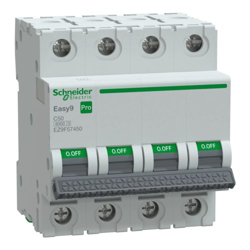 Schneider Electric EASY9 PRO EZ9F57450 Kismegszakító 4P, 50A, C karakterisztika, 6 kA