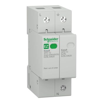   Schneider Electric EASY9 PRO EZ9L33620 túlfeszültség levezető 1P+N , C (T2) fokozatú, 230V AC - 10 kA (R9L16610 kiváltója)