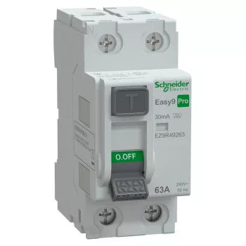 Schneider Easy9 Pro 2P 63A 30 mA A típus áram-védőkapcsoló (EZ9R49263)