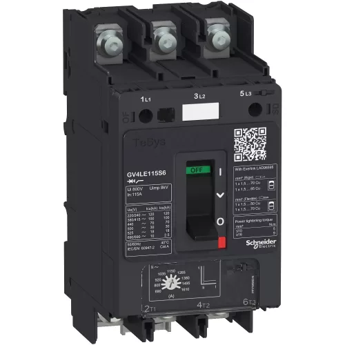 Schneider Electric GV4LE50B6 GV4LE motorvédő mágneses 50A 25kA kengyeles csavaros