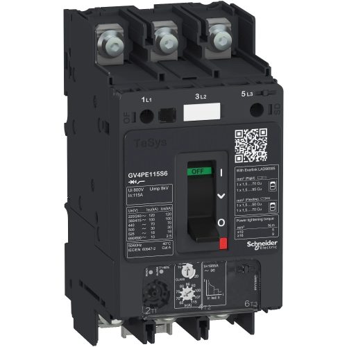 Schneider Electric GV4PE03S6 GV4PE motorvédő termikus-mágneses 3.5A 100kA kengyeles csavaros