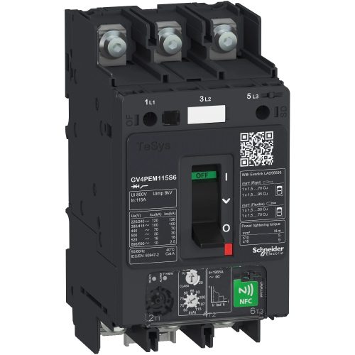 Schneider Electric GV4PEM02N6 GV4PE Multi motorvédő termikus-mágneses 2A 50kA kengyeles csavaros