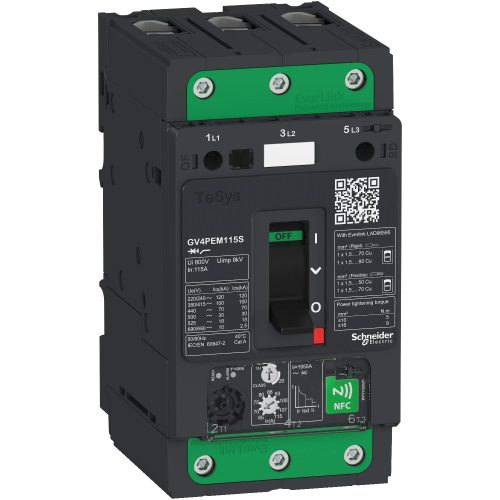 Schneider Electric GV4PEM03N GV4PE Multi motorvédő termikus-mágneses 3.5A 50kA EverLink