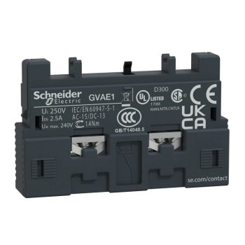   Schneider Electric GVAE1 Segédérintkező blokk, homloklapi, Z vagy NY