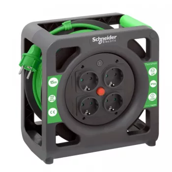   Schneider Electric IMT33135 Thorsman műanyag kábeldob 4 földelt aljzattal,15 fm PVC kábellel (H05VV-F 3x1) IP20