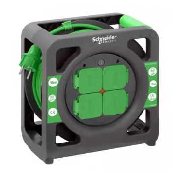   Schneider Electric IMT33136 Thorsman műanyag kábeldob 4 földelt aljzattal,15 fm PVC kábellel (H05VV-F 3x1,5) IP44