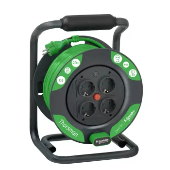   Schneider Electric IMT33140 Thorsman fém kábeldob 4 földelt aljzattal,20 fm PVC kábellel (H05VV-F 3x1,5) IP20