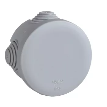   Schneider Electric IMT35093 MUREVA Falon kívüli kötődoboz, kerek, 65x40, IP55, szürke