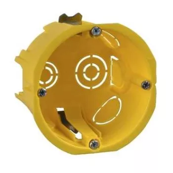   Schneider Electric, IMT35150, süllyesztett gipszkartonfalhoz szerelvénydoboz 65x45, sorolható, fedel nélkül, sárga (Schneider IMT35150)
