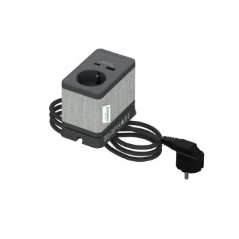   Schneider Electric INS44051 UNICA SYSTEM+ Asztali csatlakozó, 2P+F / USB A+C, antracit-szürke, 16A / 250V, USB 5V / 3,1A