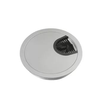   Schneider Electric INS61210 UNICA SYSTEM+ Bútorba süllyeszthető fém kábelkivezető, 80 mm, eloxált alu, kefés nyílással