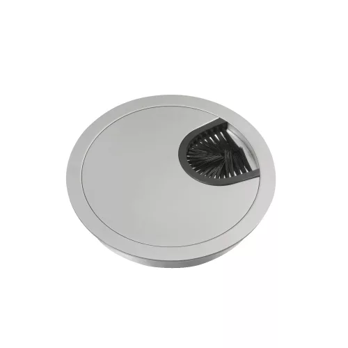 Schneider Unica System+ Bútorba süllyeszthető kábelkivezető, 80 mm, alumínium – INS61210