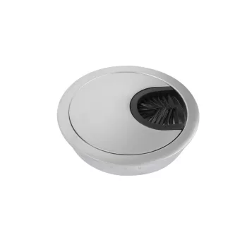   Schneider Electric INS61213 UNICA SYSTEM+ Bútorba süllyeszthető fém kábelkivezető, 60 mm, eloxált alu, kefés nyílással