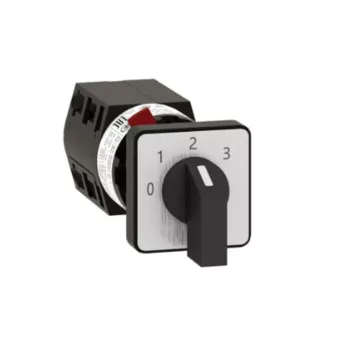   Schneider K10C003QCH Harmony K komplett bütykös kapcsoló, 10A, Ø16-22mm furat, 1P, 45°, 3 fokozatú+0 léptetőkapcsoló