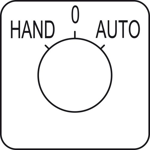 Schneider KZ18434 Harmony K bütykös kapcsoló címke, HAND-O-AUTO - 45 x 45 mm