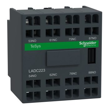   Schneider Electric LADC223 Segédérintkező blokk, homloklapi, 2Z+2NY, rugós csatlakozás, átlapolt