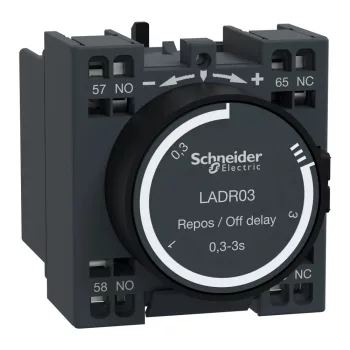   Schneider Electric LADR03 Ejtéskésleltető segédérintkező blokk, 0,1…3s, rugós csatlakozás