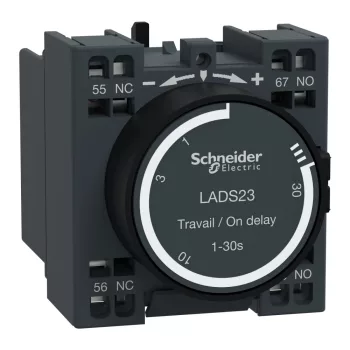   Schneider Electric LADS23 Behúzáskésleltető segédérintkező blokk, 1…30s, rugós csatlakozás