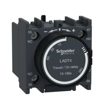   Schneider Electric LADT4 Behúzáskésleltető segédérintkező blokk, 10…180s, csavaros csatlakozás