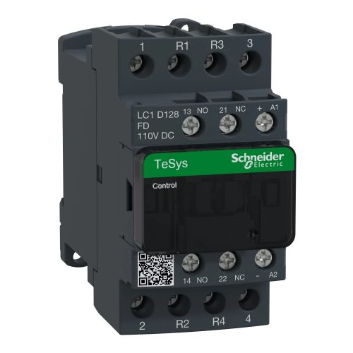 Schneider Electric LC1D128FD DC mágneskapcsoló, 25A (AC1), csavaros csatlakozású, 2Z+2NY pólus