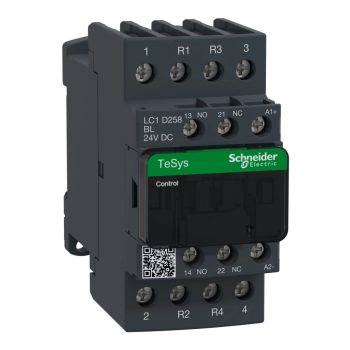   Schneider Electric LC1D258BL Kisfogy. DC mágneskapcsoló, 40A (AC1), csavaros csatlakozás 2Z+2NY pólus