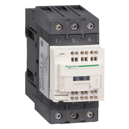 Schneider Electric LC1D40A3B7 3pólusú Everlink mágneskapcsoló (AC3, 400V 40A) rugós vezérlő sorkapoccsal 24V AC 50/60Hz