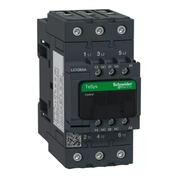   Schneider LC1D65AB5, Tesys D mágneskapcsoló, 30kW/65A (400V, AC3), 24V AC 50 Hz vezerlés, 1Z+1Ny, csavaros csatlakozás