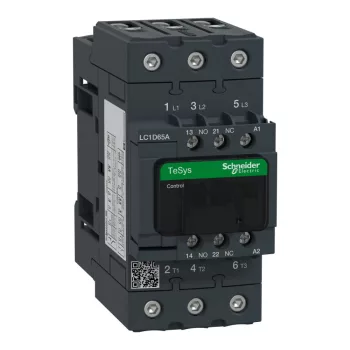   Schneider LC1D65AE5, Tesys D mágneskapcsoló, 30kW/65A (400V, AC3), 48V AC 50 Hz vezerlés, 1Z+1Ny, csavaros csatlakozás
