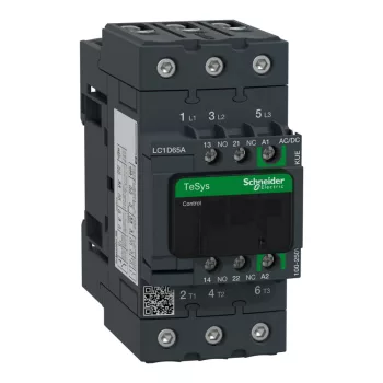   Schneider LC1D65AKUE, Tesys D Green mágneskapcsoló, 30kW/65A (400V, AC3), 120..250V AC/DC vezerlés, 1Z+1Ny, csavaros csatlakozás