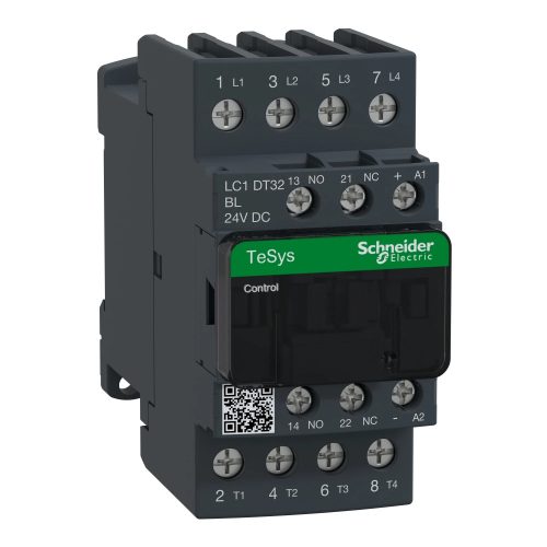 Schneider Electric LC1DT32BL Kisfogy. DC mágneskapcsoló, 32A (AC1), csavaros csatlakozás 4Z pólus