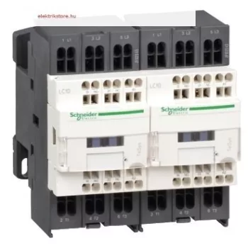   Schneider Electric, Forgásirányváltó magneskapcsoló, 4kW/9A (400V, AC3), 24V AC 50/60 Hz vezerlés, 1Z+1Ny, rugós csatlakozás, TeSys D (Schneider LC2D093B7)