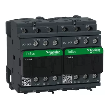   Schneider Electric, Forgásirányváltó magneskapcsoló, 4kW/9A (400V, AC3), 48V AC 50/60 Hz vezerlés, 1Z+1Ny, csavaros csatlakozás, TeSys D (Schneider LC2D09E7)
