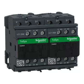   Schneider Electric, Forgásirányváltó magneskapcsoló, 4kW/9A (400V, AC3), 230V AC 50/60 Hz vezerlés, 1Z+1Ny, csavaros csatlakozás, TeSys D (Schneider LC2D09P7)