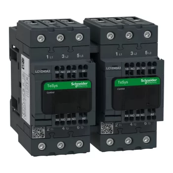   Schneider Electric LC2D40A3FE7 3 pólusú irányváltós mágneskapcsoló Everlink (AC3, 400V 40A) rugós vezérlő sorkapoccsal 115V AC 50/60Hz