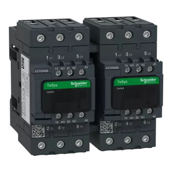   Schneider Electric, Forgásirányváltó magneskapcsoló, 18,5kW/40A (400V, AC3), 120V AC 50/60 Hz vezerlés, 1Z+1Ny, csavaros csatlakozás, TeSys D Everlink Everlink (Schneider LC2D40AG7)