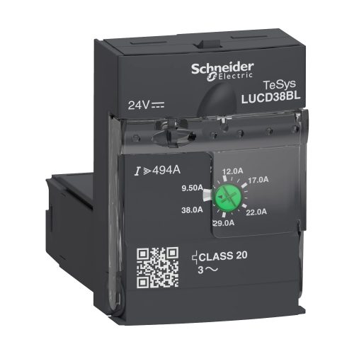 Schneider Electric LUCD38BL TeSys U fejlett vezérlőegység 20-es osztályú, 3-fázisú 3PH 9,5-38A 24V DC