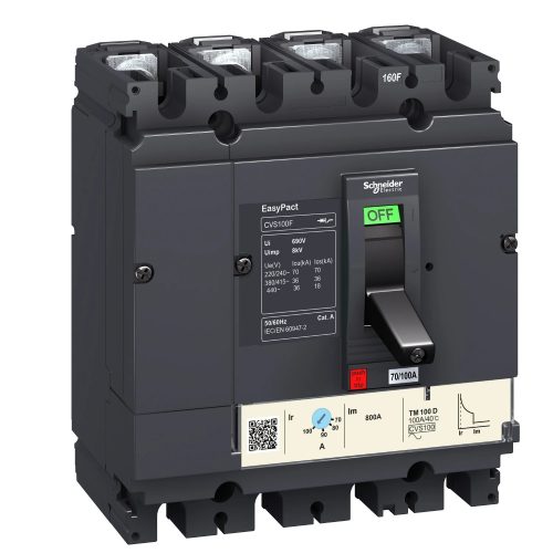 Schneider LV525341 EasyPact CVS250F 4P 36kA komplett megszakító TM160D 4P3D kioldóval