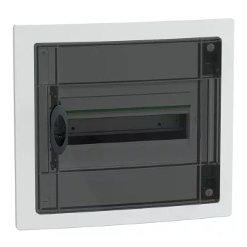 Schneider PrismaSeT XS LVSXP113 elosztószekrény, füstszínű átlátszó ajtó, süllyesztett szerelés, 1x13 modul