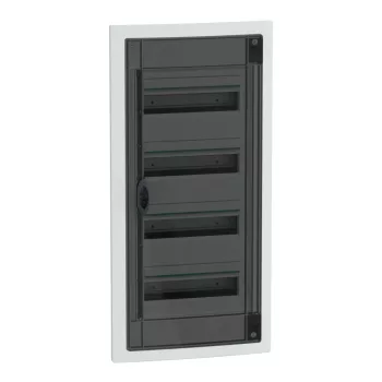 Schneider PrismaSeT XS LVSXP413 elosztószekrény, füstszínű átlátszó ajtó, süllyesztett szerelés, 4x13 modul