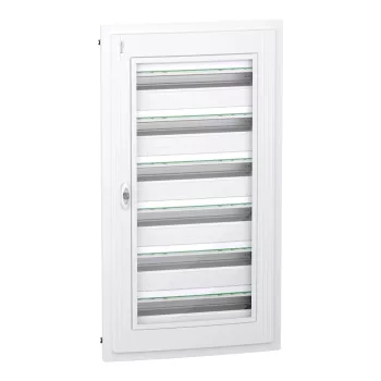   Schneider Electric PrismaSeT XS LVSXP624 süllyesztett elosztó  - 144 modul - 6 sor, átlátszó ajtóval IP40, PE+N sínnel - Méretek : 1110x648x129mm - max 125A