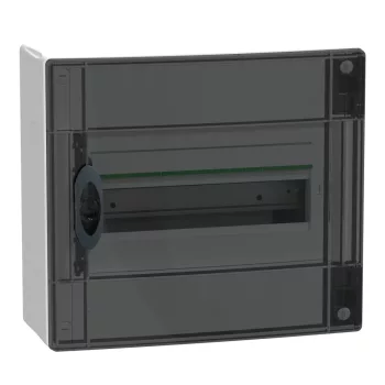 Schneider PrismaSeT XS LVSXR113 elosztószekrény, füstszínű átlátszó ajtó, falon kívüli szerelés, 1x13 modul