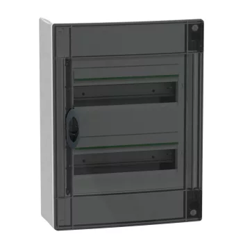 Schneider PrismaSeT XS LVSXR213 elosztószekrény, füstszínű átlátszó ajtó, falon kívüli szerelés, 2x13 modul