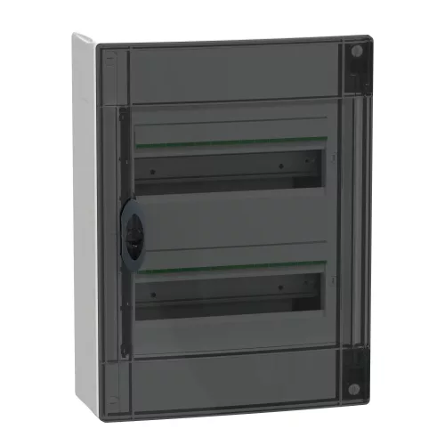 Schneider PrismaSeT XS LVSXR213 elosztószekrény, füstszínű átlátszó ajtó, falon kívüli szerelés, 2x13 modul