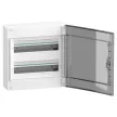 Schneider PrismaSeT XS LVSXR218 elosztószekrény, füstszínű átlátszó ajtó, falon kívüli szerelés, 2x18 modul