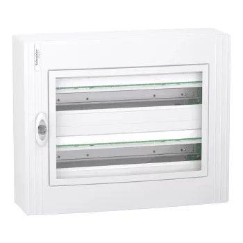 Schneider PrismaSeT XS LVSXR224 elosztószekrény, átlátszó ajtó, falon kívüli szerelés, 2x24 modul