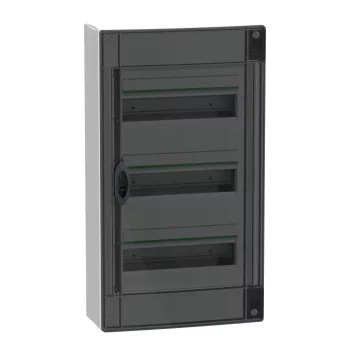 Schneider PrismaSeT XS LVSXR313 elosztószekrény, füstszínű átlátszó ajtó, falon kívüli szerelés, 3x13 modul